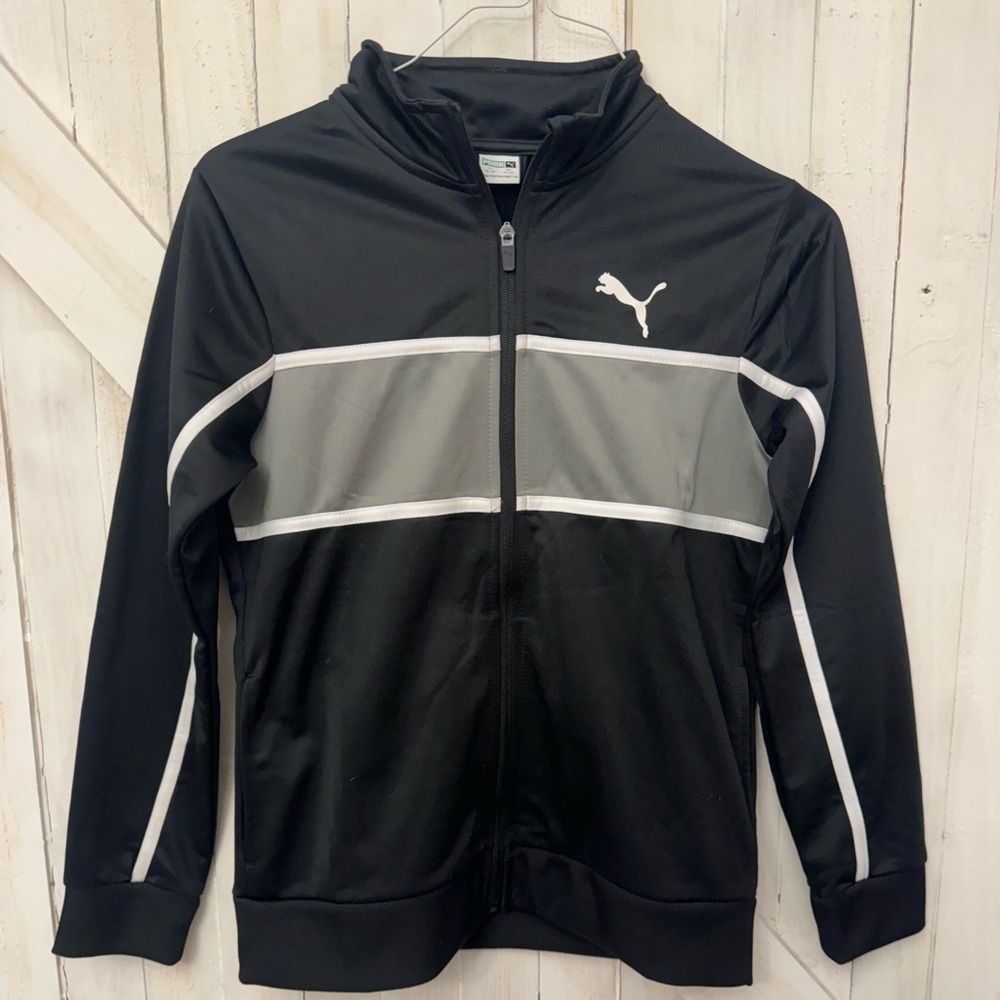 Puma - Black Jogger Full Zippered Jacket with Logo - 14/16 Sz.